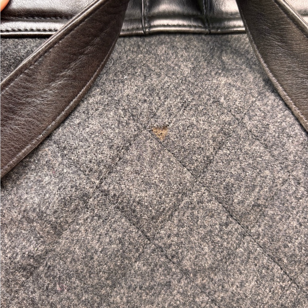 Authentic CHANEL tweed leather black khaki backpack - Picture 15 of 15